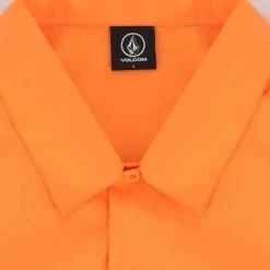 Volcom Unisex Cotton Short Sleeves Logo Shirts For Men Orange X L -Volcom Sales Shop org 2864