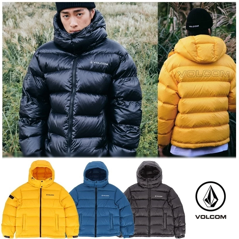 Volcom Short Unisex Street Style Logo Down Jackets For Men Black X L 3 Volcom Short Unisex Street Style Logo Down Jackets For Men Black X L