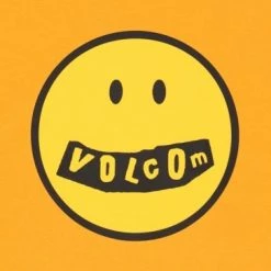 Volcom Unisex U-Neck Cotton Short Sleeves Logo T-Shirts For Men Gold X S -Volcom Sales Shop org 3163
