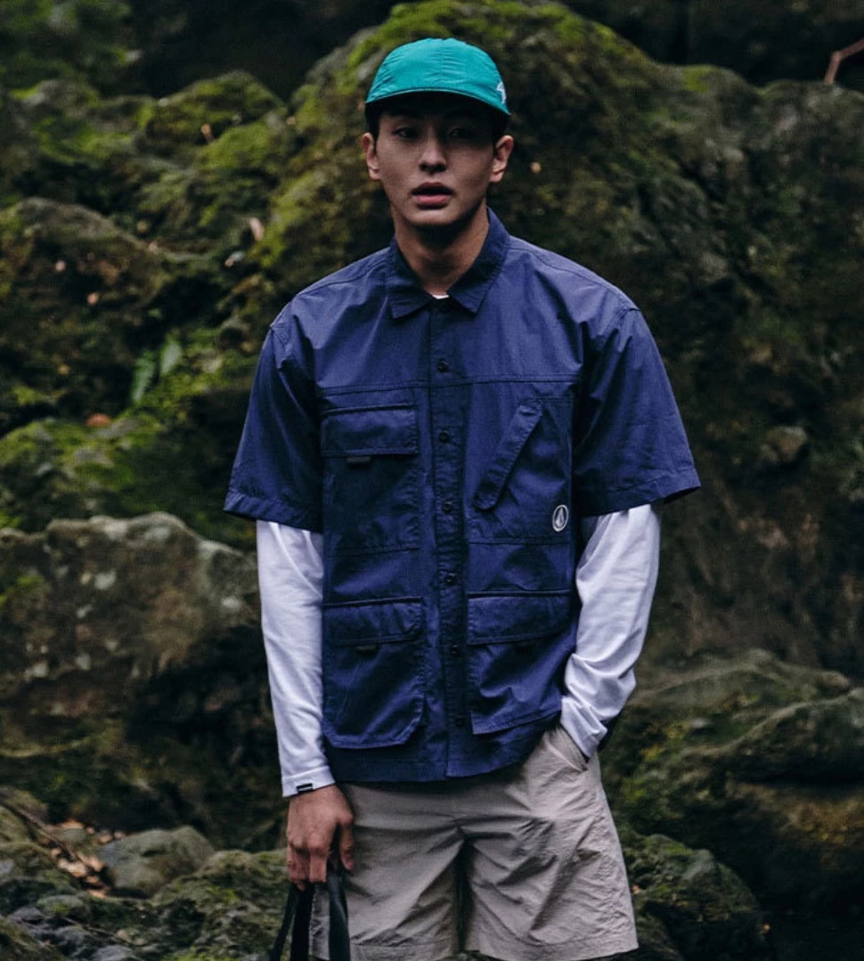 Volcom Unisex Street Style Short Sleeves Logo Shirts For Men Navy X L 6 Volcom Unisex Street Style Short Sleeves Logo Shirts For Men Navy X L - Image 4