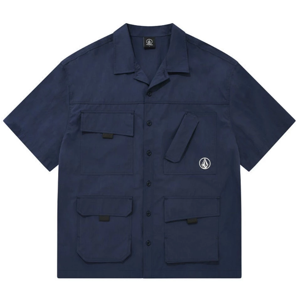 Volcom Unisex Street Style Short Sleeves Logo Shirts For Men Navy X L 7 Volcom Unisex Street Style Short Sleeves Logo Shirts For Men Navy X L - Image 5