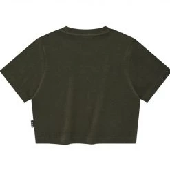 Volcom Street Style Short Sleeves Logo T-Shirts For Women Khaki X Xs -Volcom Sales Shop org 3195