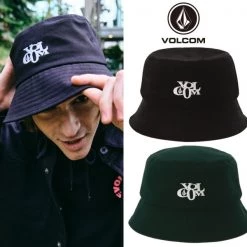 Volcom Unisex Street Style Bucket Hats Wide-brimmed Hats For Men Black X S