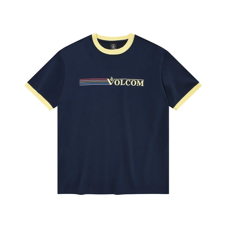 Volcom Unisex Street Style Logo T-Shirts For Women Navy X S 4 Volcom Unisex Street Style Logo T-Shirts For Women Navy X S - Image 2