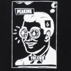 Volcom Unisex U-Neck Cotton Short Sleeves Logo T-Shirts For Men Black X L -Volcom Sales Shop org 340