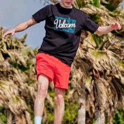 Volcom Unisex Street Style Cotton Short Sleeves Logo T-Shirts For Men Navy X Xl -Volcom Sales Shop org 3426