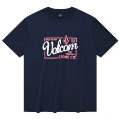 Volcom Unisex Street Style Cotton Short Sleeves Logo T-Shirts For Men Navy X Xl -Volcom Sales Shop org 3435