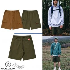 Volcom 2022 SS Plain Logo Shorts For Men Beige X L