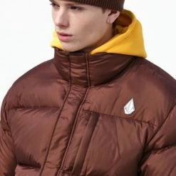 Volcom Unisex Street Style Logo Down Jackets For Men Cream X Xl -Volcom Sales Shop org 3622
