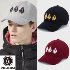 Volcom Unisex Street Style Caps For Men Burgundy X One Size