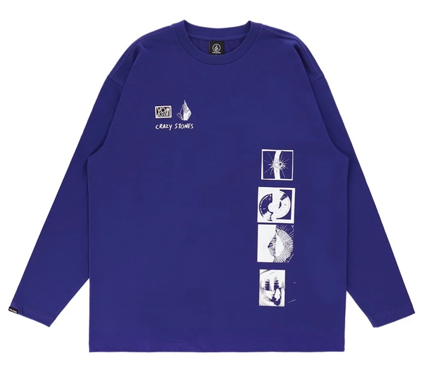 Volcom Unisex U-Neck Long Sleeves Cotton Long Sleeve T-shirt Logo For Men White X S 6 Volcom Unisex U-Neck Long Sleeves Cotton Long Sleeve T-shirt Logo For Men White X S - Image 4