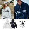Volcom Unisex Street Style Long Sleeves Cotton Logo Hoodies For Men Navy X Xl