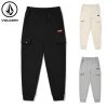 Volcom Unisex Street Style Cotton Logo Bottoms For Men Beige X M