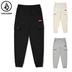 Volcom Unisex Street Style Cotton Logo Bottoms For Men Beige X M
