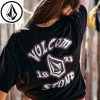 Volcom Unisex Street Style U-Neck Cotton Short Sleeves Logo For Men Black X S -Volcom Sales Shop org 3987