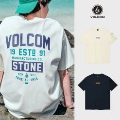 Volcom Unisex Street Style Cotton Short Sleeves Logo T-Shirts For Men Cream X L