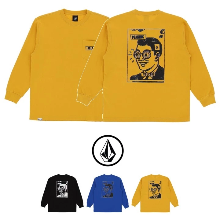 Volcom Unisex U-Neck Long Sleeves Cotton Long Sleeve T-shirt Logo For Men Black X Xl 3 Volcom Unisex U-Neck Long Sleeves Cotton Long Sleeve T-shirt Logo For Men Black X Xl