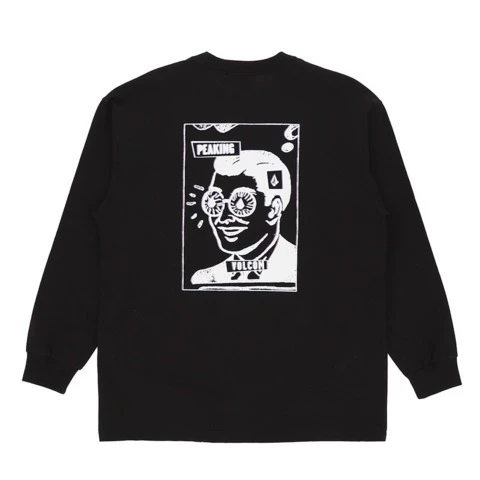 Volcom Unisex U-Neck Long Sleeves Cotton Long Sleeve T-shirt Logo For Men Black X Xl 13 Volcom Unisex U-Neck Long Sleeves Cotton Long Sleeve T-shirt Logo For Men Black X Xl - Image 11