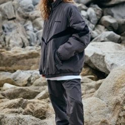 Volcom 2021-22FW Short Unisex Street Style Logo Jackets For Men Gray X L -Volcom Sales Shop org 4349