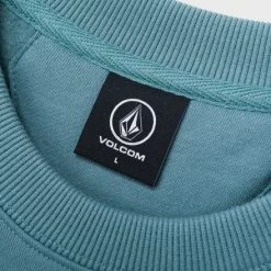 Volcom Unisex U-Neck Long Sleeves Plain Cotton Logos On The Sleeves For Men Navy X M -Volcom Sales Shop org 4544
