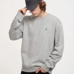 Volcom Unisex U-Neck Long Sleeves Plain Cotton Logos On The Sleeves For Men Navy X M -Volcom Sales Shop org 4556