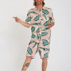 Volcom 2022 SS Unisex Shirts For Men Pink X L -Volcom Sales Shop org 4738