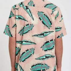 Volcom 2022 SS Unisex Shirts For Men Pink X L -Volcom Sales Shop org 4741