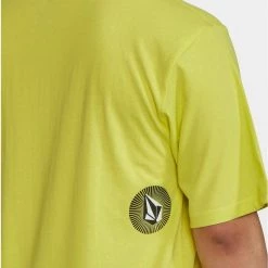 Volcom 2022 SS Unisex Logo T-Shirts For Men Yellow X L -Volcom Sales Shop org 4747