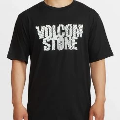 Volcom 2022 SS Unisex Logo T-Shirts For Men Yellow X L -Volcom Sales Shop org 4748