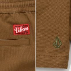 Volcom 2022 SS Unisex Street Style Cotton Logo Shorts For Men Khaki X L -Volcom Sales Shop org 4807