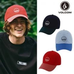 Volcom Unisex Street Style Caps For Men Red X One Size