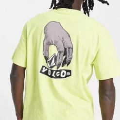 Volcom Pullovers Unisex Street Style Plain Cotton Short Sleeves For Men Yellow X S