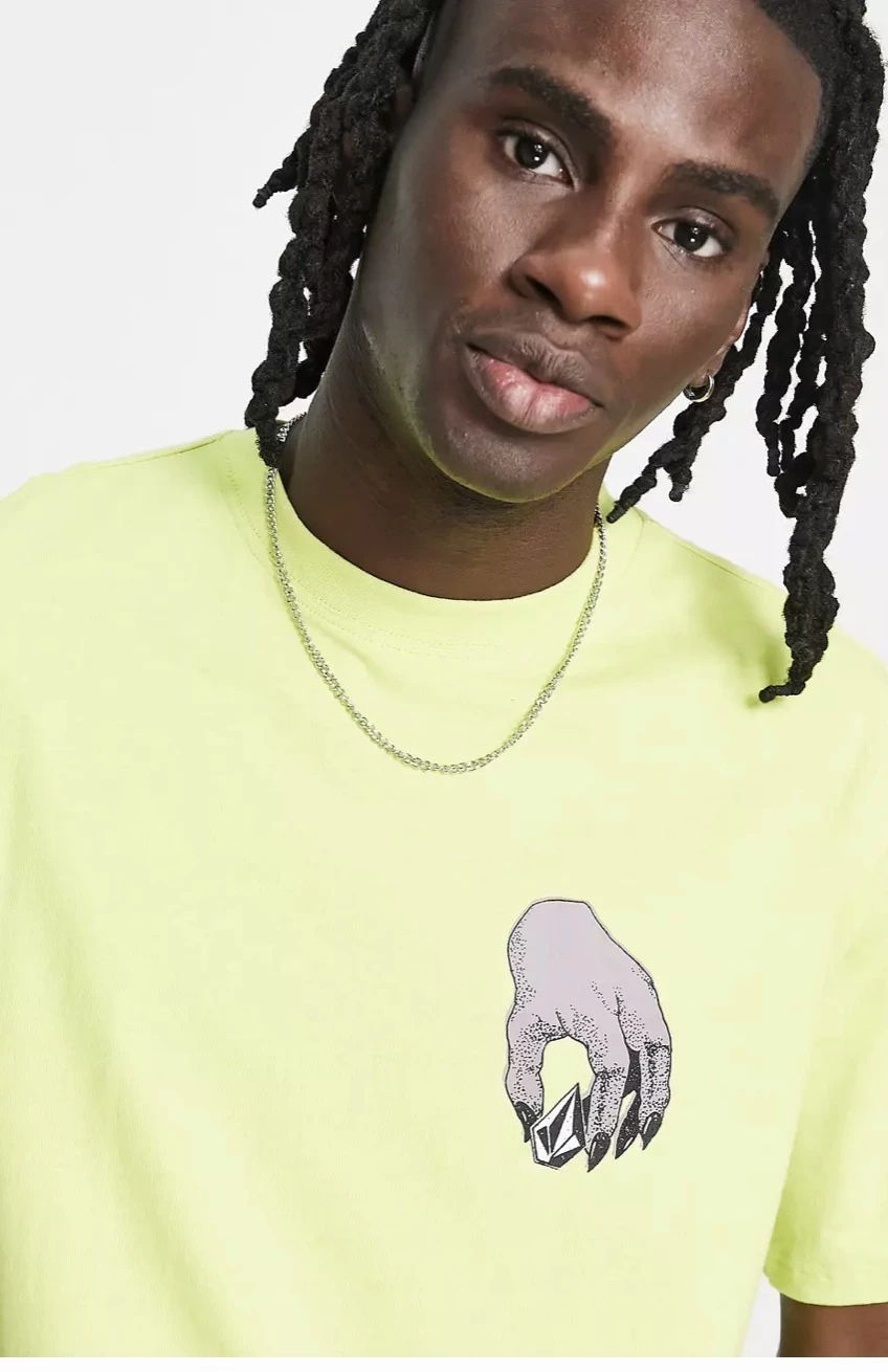 Volcom Pullovers Unisex Street Style Plain Cotton Short Sleeves For Men Yellow X S 5 Volcom Pullovers Unisex Street Style Plain Cotton Short Sleeves For Men Yellow X S - Image 3