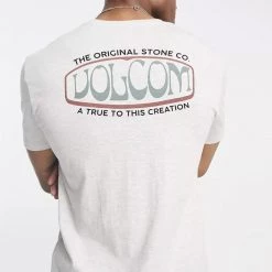 Volcom Pullovers Unisex Street Style Plain Cotton Short Sleeves For Men Grey X M
