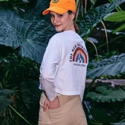 Volcom Short U-Neck Long Sleeves Cotton Long Sleeve T-shirt Logo For Women White X S -Volcom Sales Shop org 5043