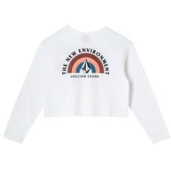 Volcom Short U-Neck Long Sleeves Cotton Long Sleeve T-shirt Logo For Women White X S -Volcom Sales Shop org 5045