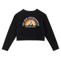 Volcom Short U-Neck Long Sleeves Cotton Long Sleeve T-shirt Logo For Women White X S -Volcom Sales Shop org 5055