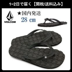 Volcom Street Style Plain Flipflop Logo Sandals For Men Black X Us10
