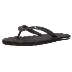Volcom Street Style Plain Flipflop Logo Sandals For Men Black X Us10 -Volcom Sales Shop org 5288