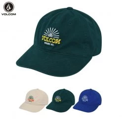 Volcom Unisex Street Style Caps For Men Green X One Size