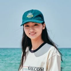 Volcom Unisex Street Style Caps For Men Green X One Size -Volcom Sales Shop org 5306