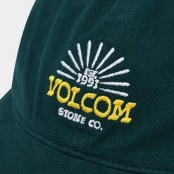 Volcom Unisex Street Style Caps For Men Green X One Size -Volcom Sales Shop org 5311