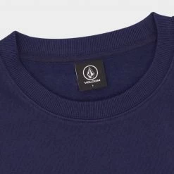 Volcom Crew Neck Unisex Street Style Long Sleeves Cotton For Men Navy X M -Volcom Sales Shop org 5358