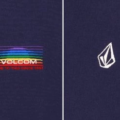 Volcom Crew Neck Unisex Street Style Long Sleeves Cotton For Men Navy X M -Volcom Sales Shop org 5359