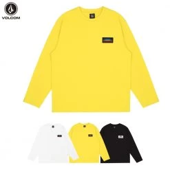 Volcom 2022 SS Unisex Street Style Long Sleeves Cotton Long Sleeve T-shirt For Men Yellow X Xl