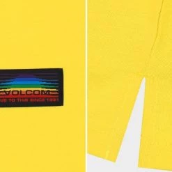 Volcom 2022 SS Unisex Street Style Long Sleeves Cotton Long Sleeve T-shirt For Men Yellow X Xl -Volcom Sales Shop org 5368