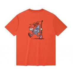 Volcom Unisex Street Style Cotton Short Sleeves Logo T-Shirts For Men Coral X M -Volcom Sales Shop org 5398
