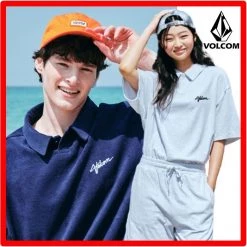 Volcom Unisex Street Style Short Sleeves Logo T-Shirts For Women Navy X M