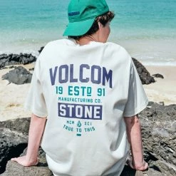 Volcom Unisex Street Style Logo T-Shirts For Women Cream X M -Volcom Sales Shop org 544