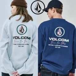 Volcom Unisex Street Style U-Neck Long Sleeves Cotton For Men Gray X Xl